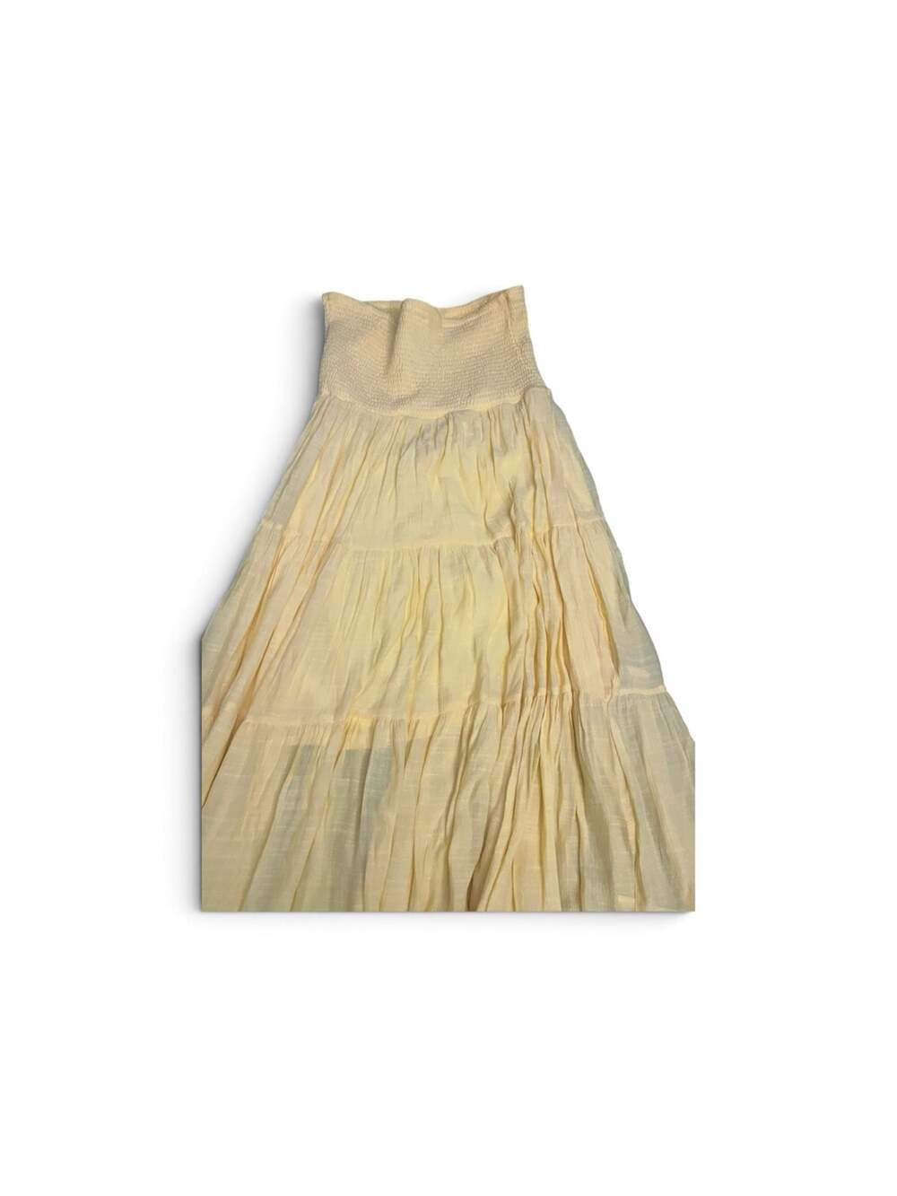 Willow & Root Smocked Midi Dress Pale Yellow
